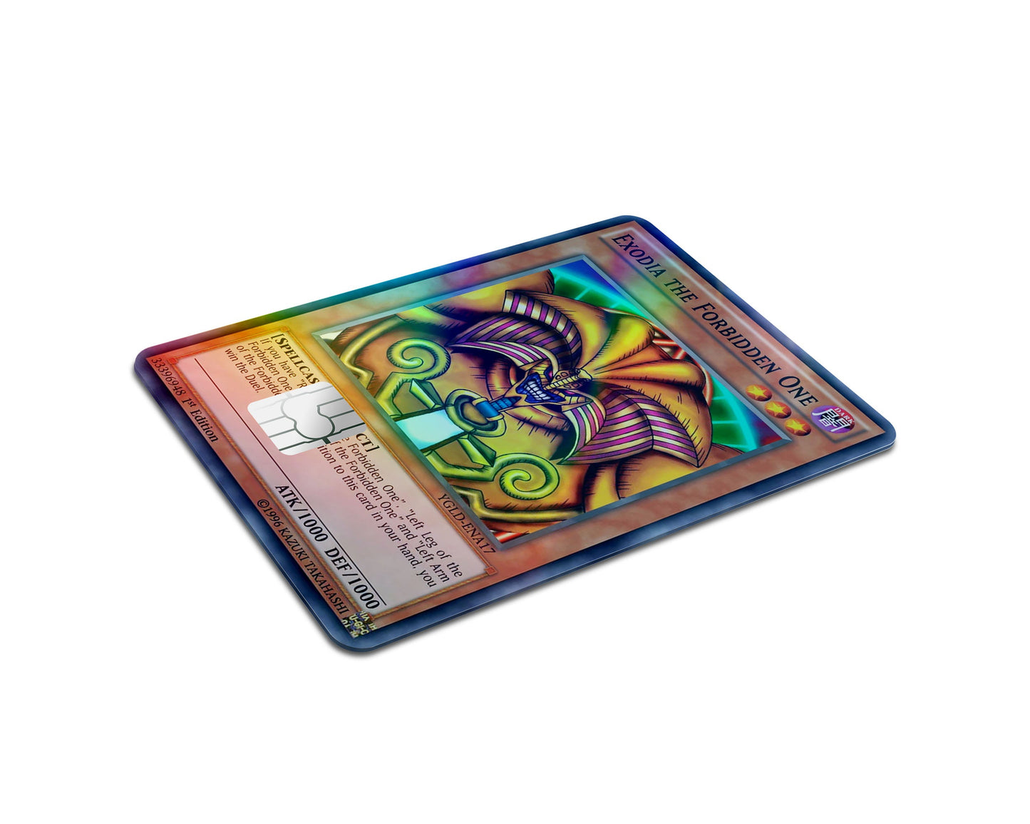 Anime Town Creations Holographic Credit Card Exodia the Forbidden Card Half Skins - Anime YGO Holographic Credit Card Skin