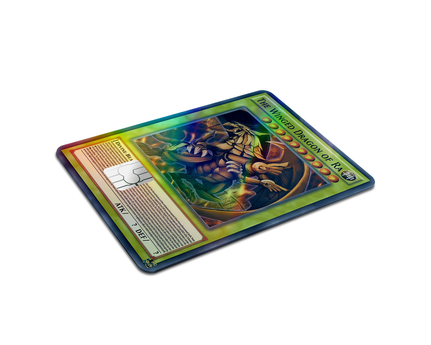 Anime Town Creations Holographic Credit Card Winged Dragon of Ra Card Half Skins - Anime YGO Holographic Credit Card Skin