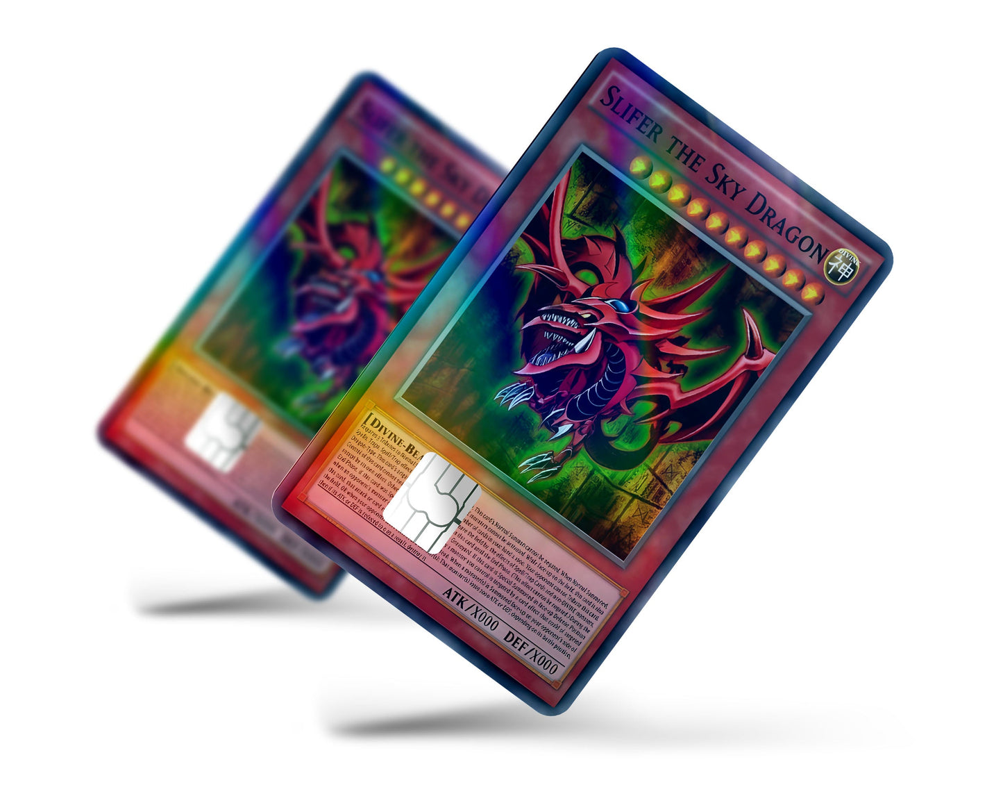 Anime Town Creations Holographic Credit Card Slifer the Sky Dragon Card Full Skins - Anime YGO Holographic Credit Card Skin