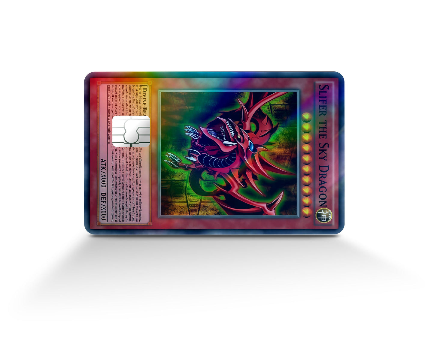 Anime Town Creations Holographic Credit Card Slifer the Sky Dragon Card Full Skins - Anime YGO Holographic Credit Card Skin