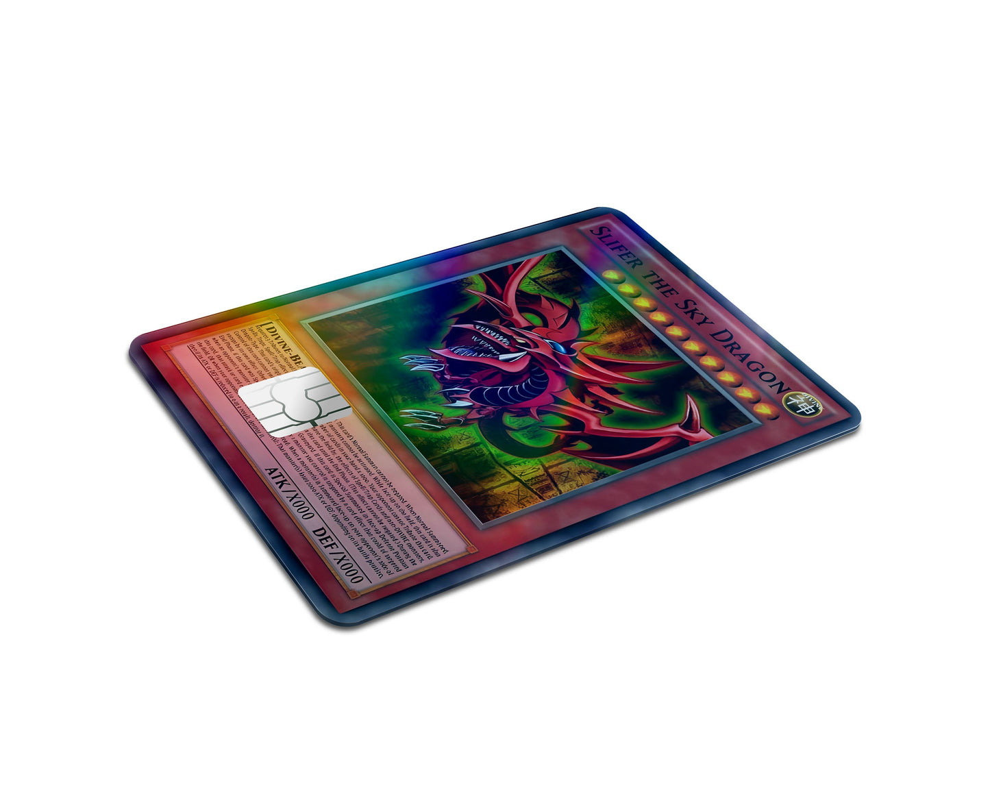 Anime Town Creations Holographic Credit Card Slifer the Sky Dragon Card Half Skins - Anime YGO Holographic Credit Card Skin
