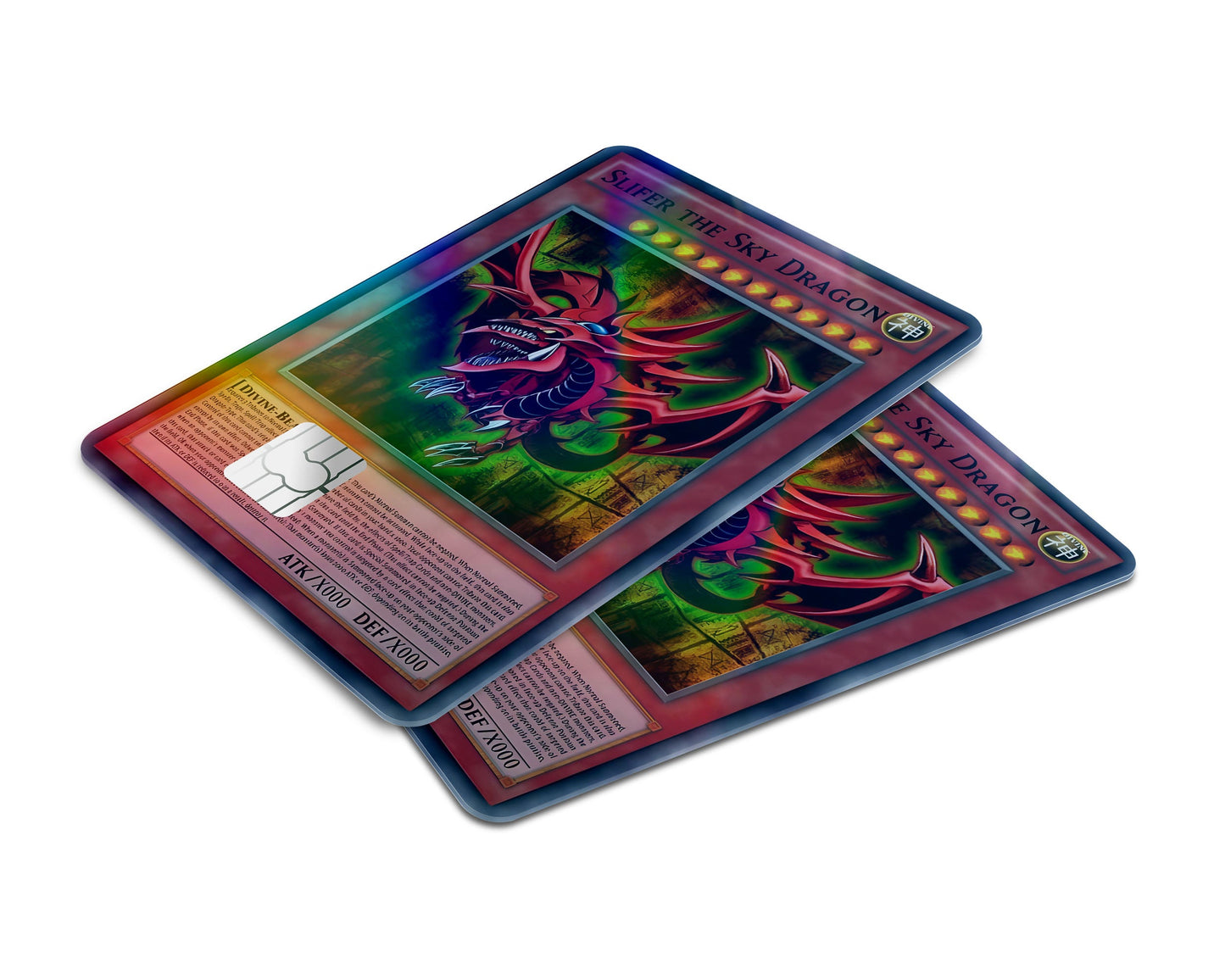 Anime Town Creations Holographic Credit Card Slifer the Sky Dragon Card Window Skins - Anime YGO Holographic Credit Card Skin
