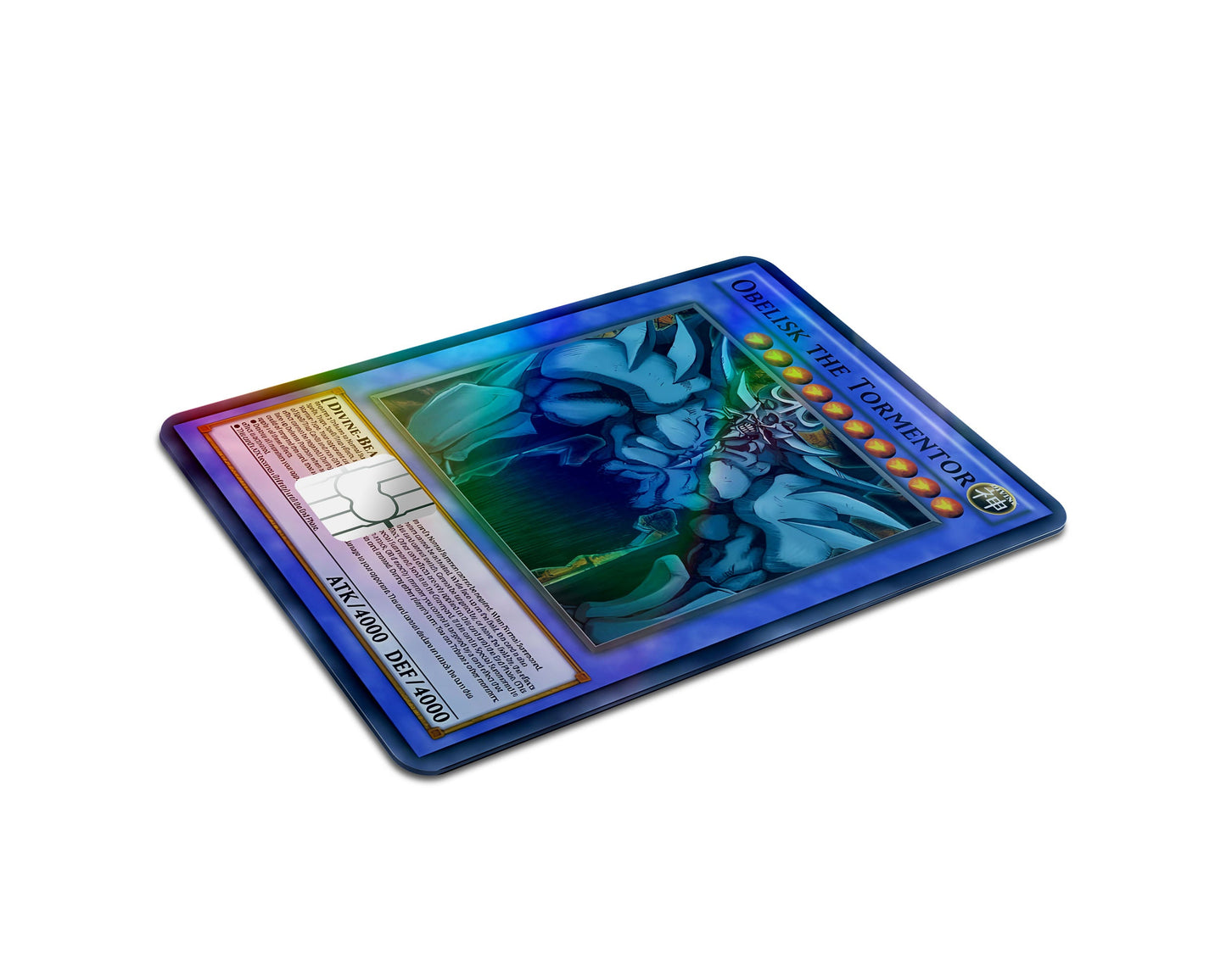 Anime Town Creations Holographic Credit Card Obelisk the Tormentor Card Half Skins - Anime YGO Holographic Credit Card Skin