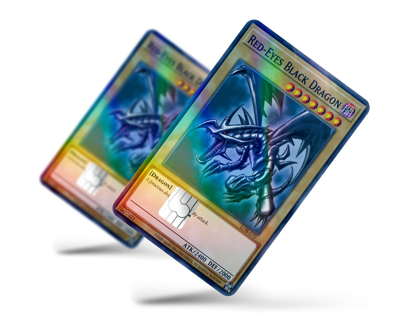 Anime Town Creations Holographic Credit Card Red Eyes Black Dragon Card Full Skins - Anime YGO Holographic Credit Card Skin