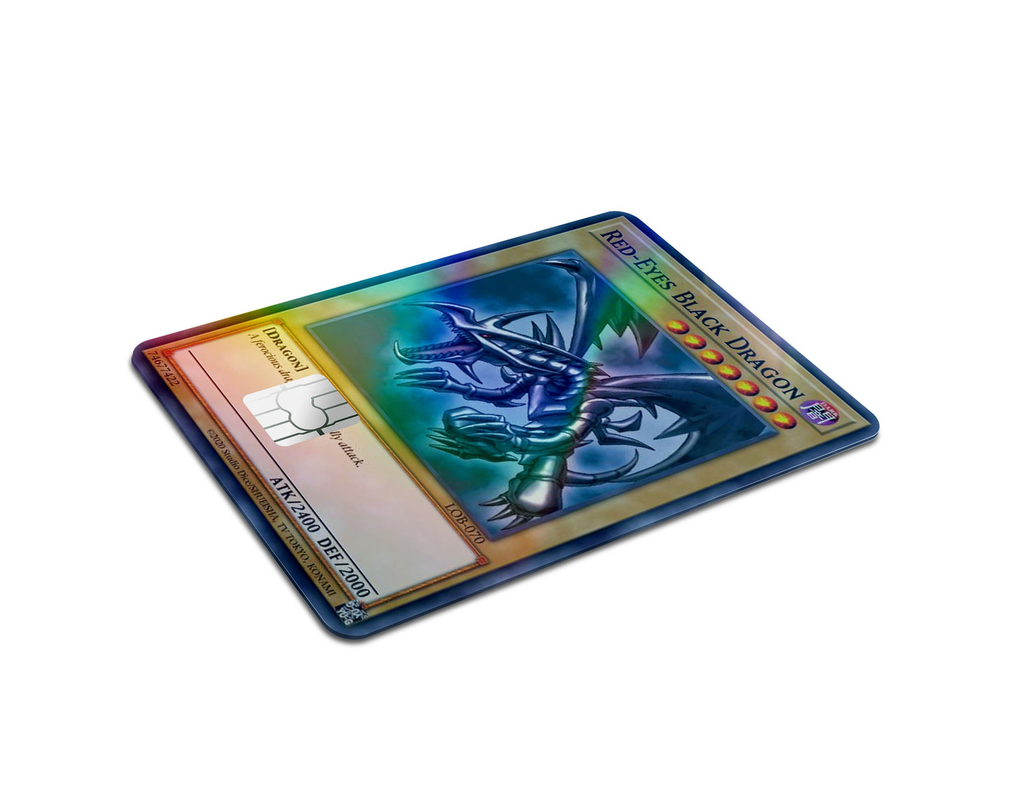 Anime Town Creations Holographic Credit Card Red Eyes Black Dragon Card Half Skins - Anime YGO Holographic Credit Card Skin
