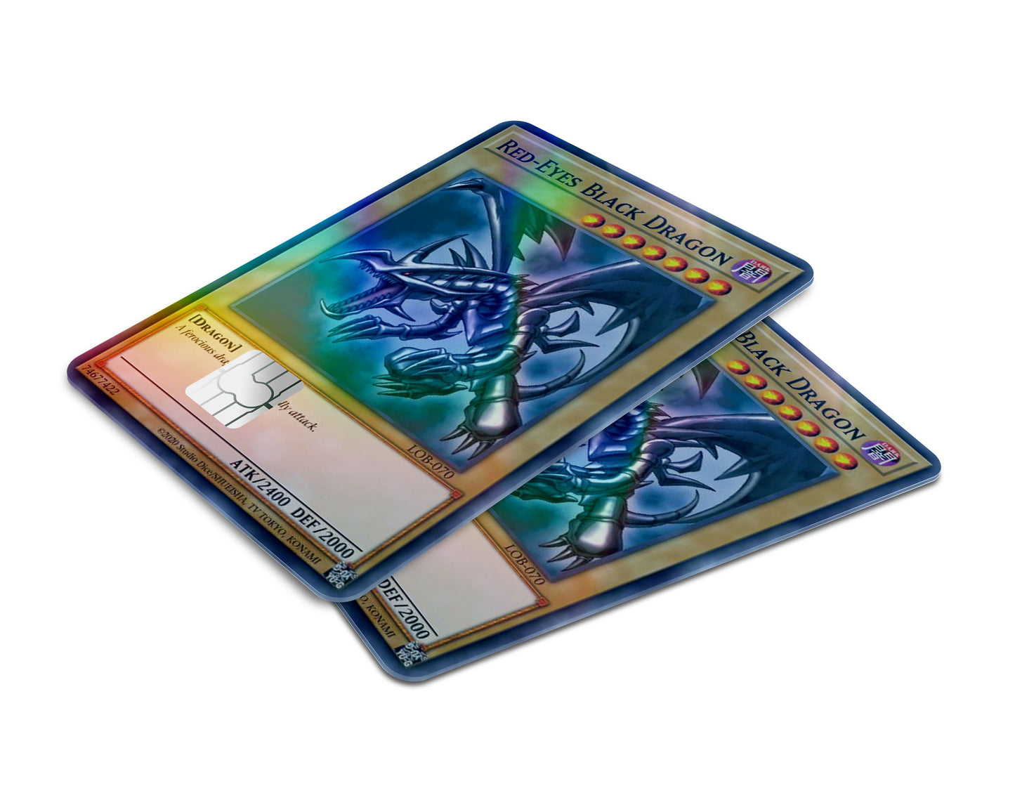 Anime Town Creations Holographic Credit Card Red Eyes Black Dragon Card Window Skins - Anime YGO Holographic Credit Card Skin