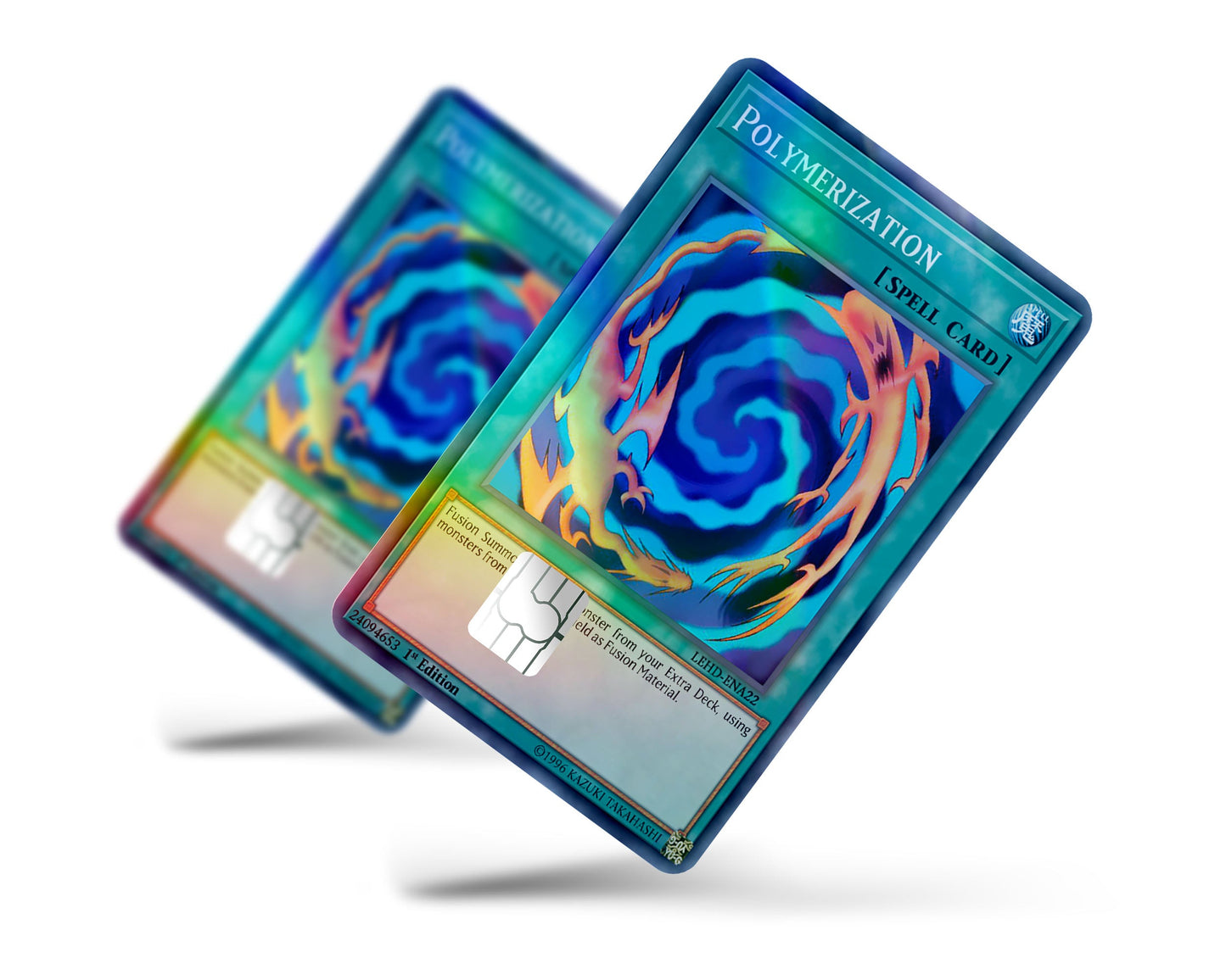 Anime Town Creations Holographic Credit Card Polymerization Card Full Skins - Anime YGO Holographic Credit Card Skin