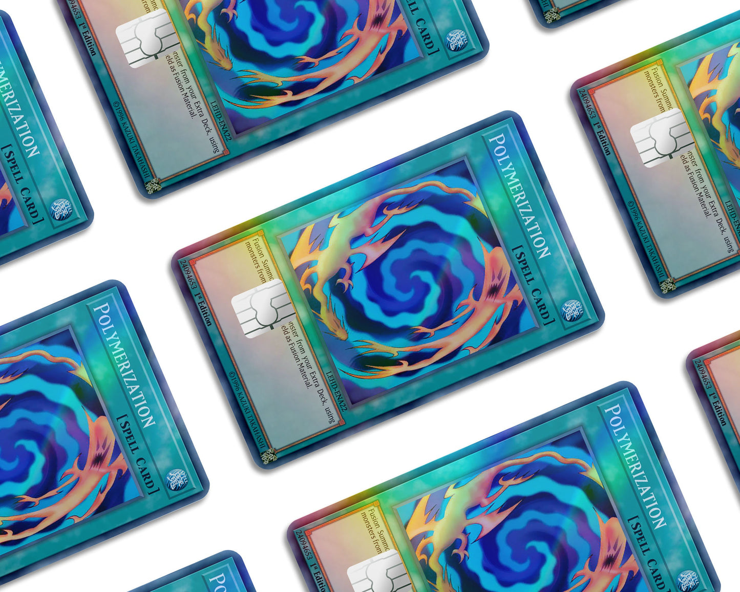 Anime Town Creations Holographic Credit Card Polymerization Card Window Skins - Anime YGO Holographic Credit Card Skin