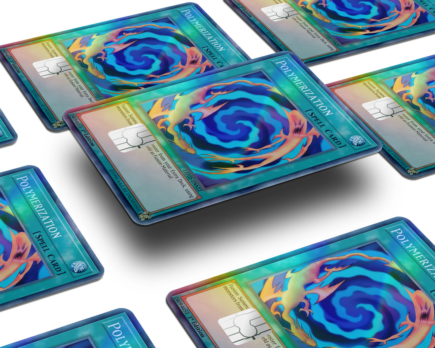 Anime Town Creations Holographic Credit Card Polymerization Card Window Skins - Anime YGO Holographic Credit Card Skin