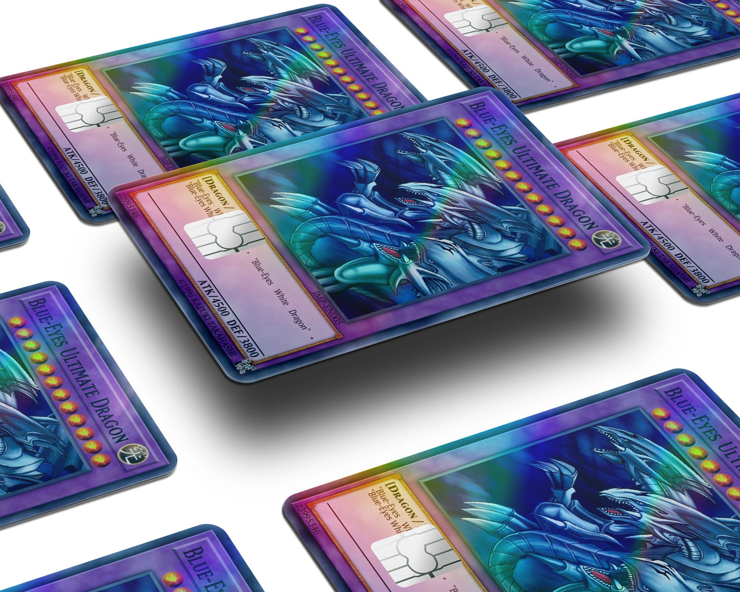 Anime Town Creations Holographic Credit Card Blue Eyes Ultimate Dragon Card Window Skins - Anime YGO Holographic Credit Card Skin