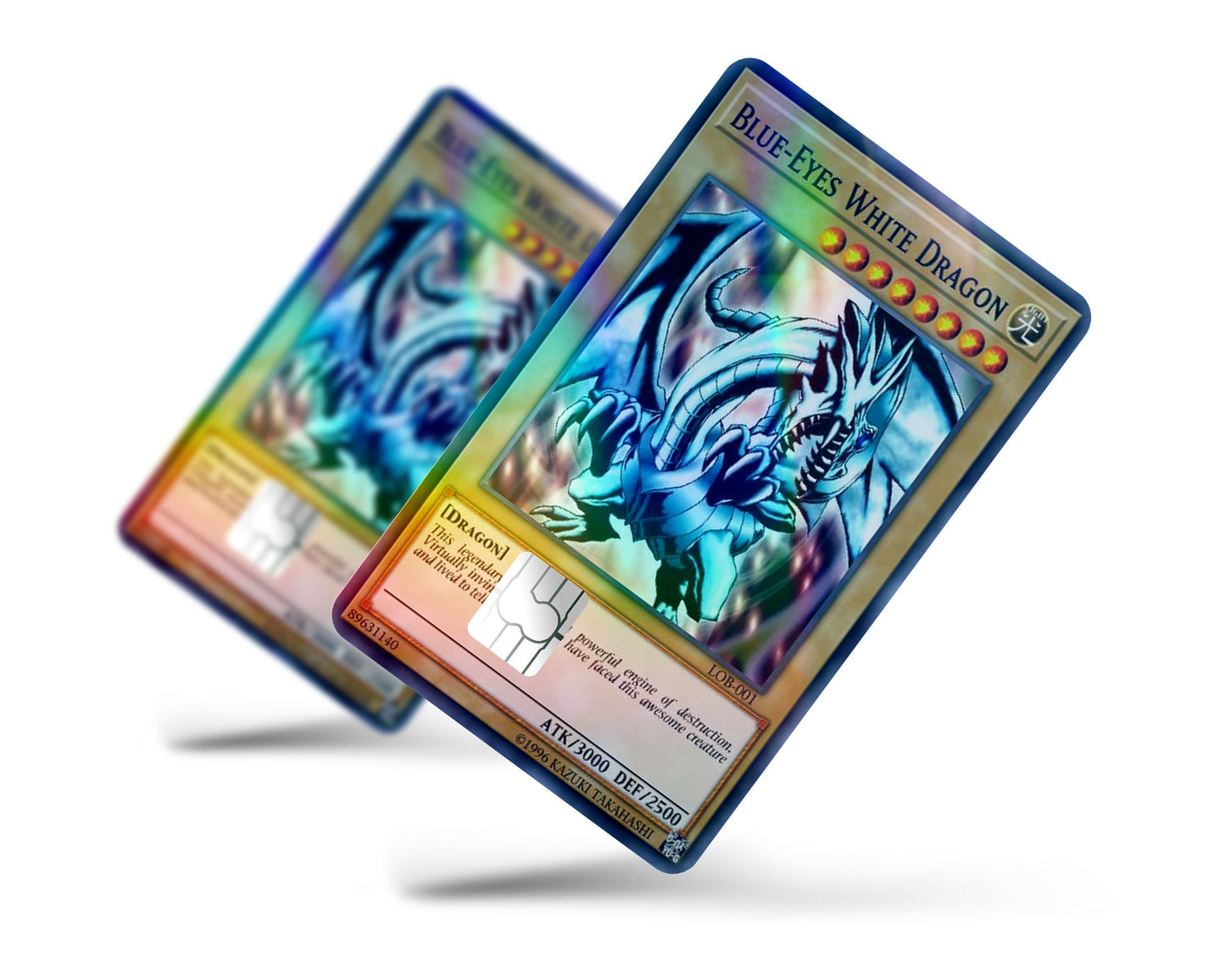 Anime Town Creations Holographic Credit Card Blue Eyes White Dragon 1st Edition Card Full Skins - Anime YGO Holographic Credit Card Skin