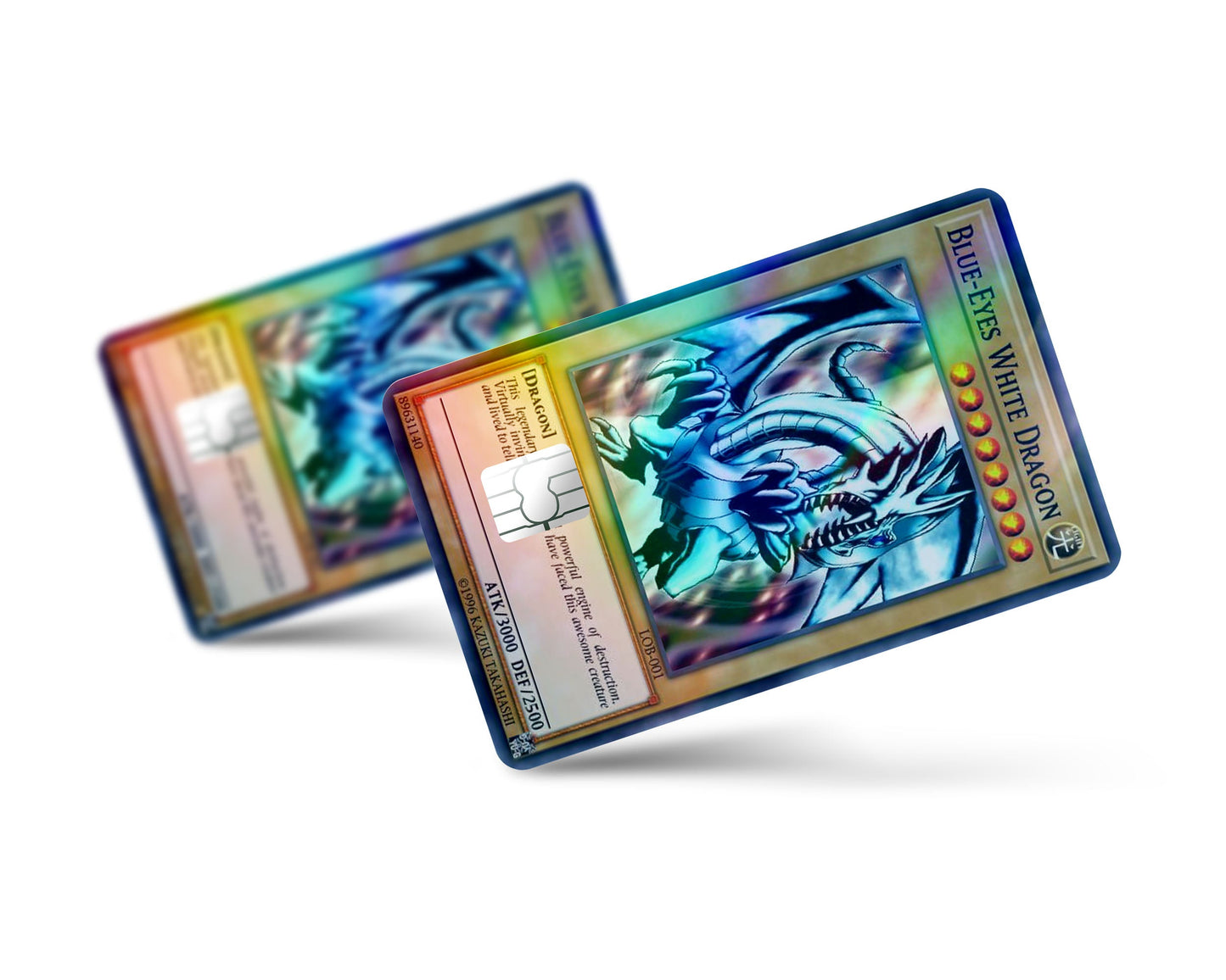 Anime Town Creations Holographic Credit Card Blue Eyes White Dragon 1st Edition Card Full Skins - Anime YGO Holographic Credit Card Skin
