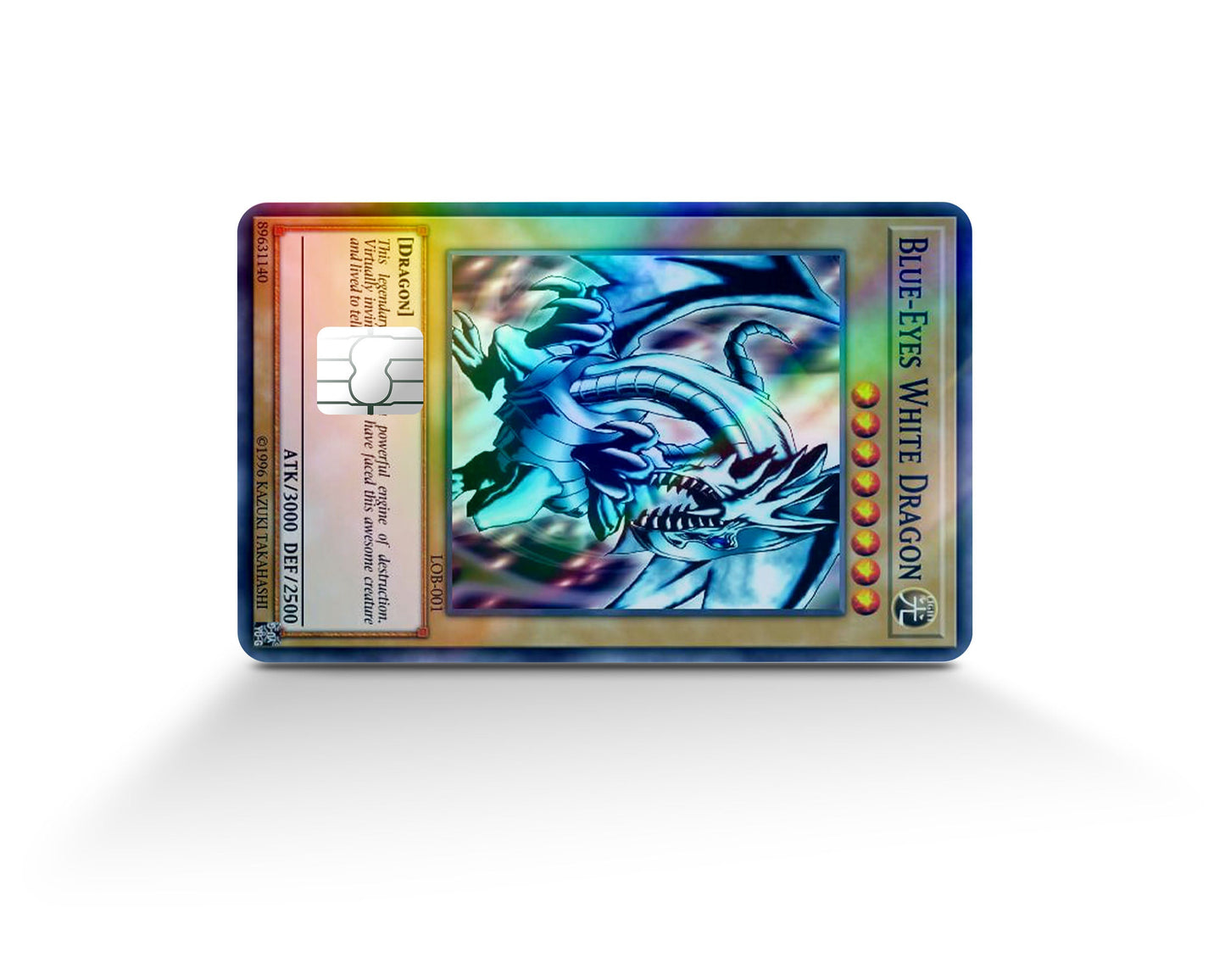 Anime Town Creations Holographic Credit Card Blue Eyes White Dragon 1st Edition Card Full Skins - Anime YGO Holographic Credit Card Skin