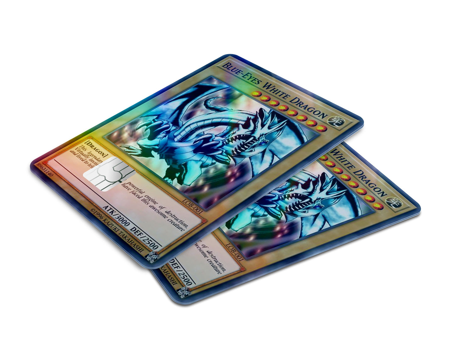 Anime Town Creations Holographic Credit Card Blue Eyes White Dragon 1st Edition Card Window Skins - Anime YGO Holographic Credit Card Skin