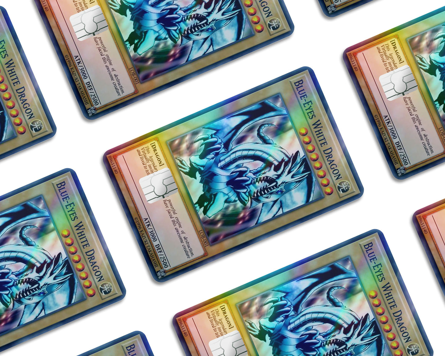 Anime Town Creations Holographic Credit Card Blue Eyes White Dragon 1st Edition Card Window Skins - Anime YGO Holographic Credit Card Skin