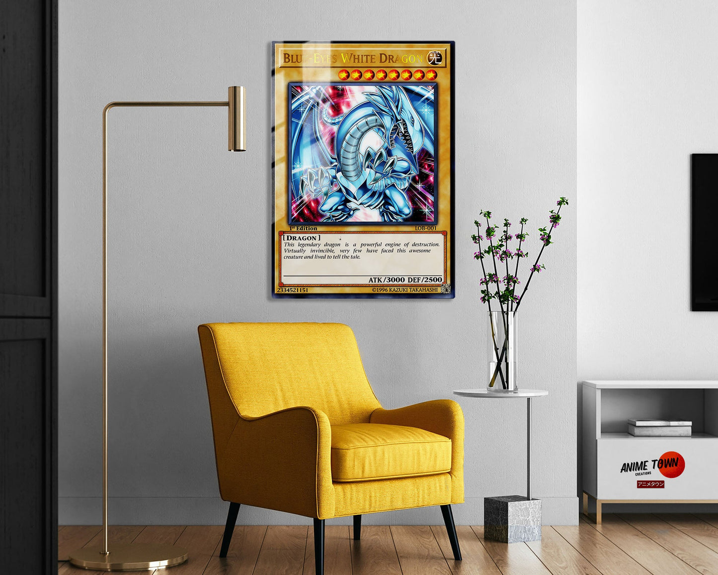 Blue Eyes White Dragon 1st Edition Card Metal Poster