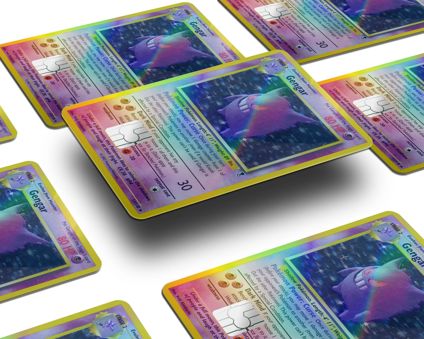 Gengar Pokemon Card Holographic Credit Card Skin