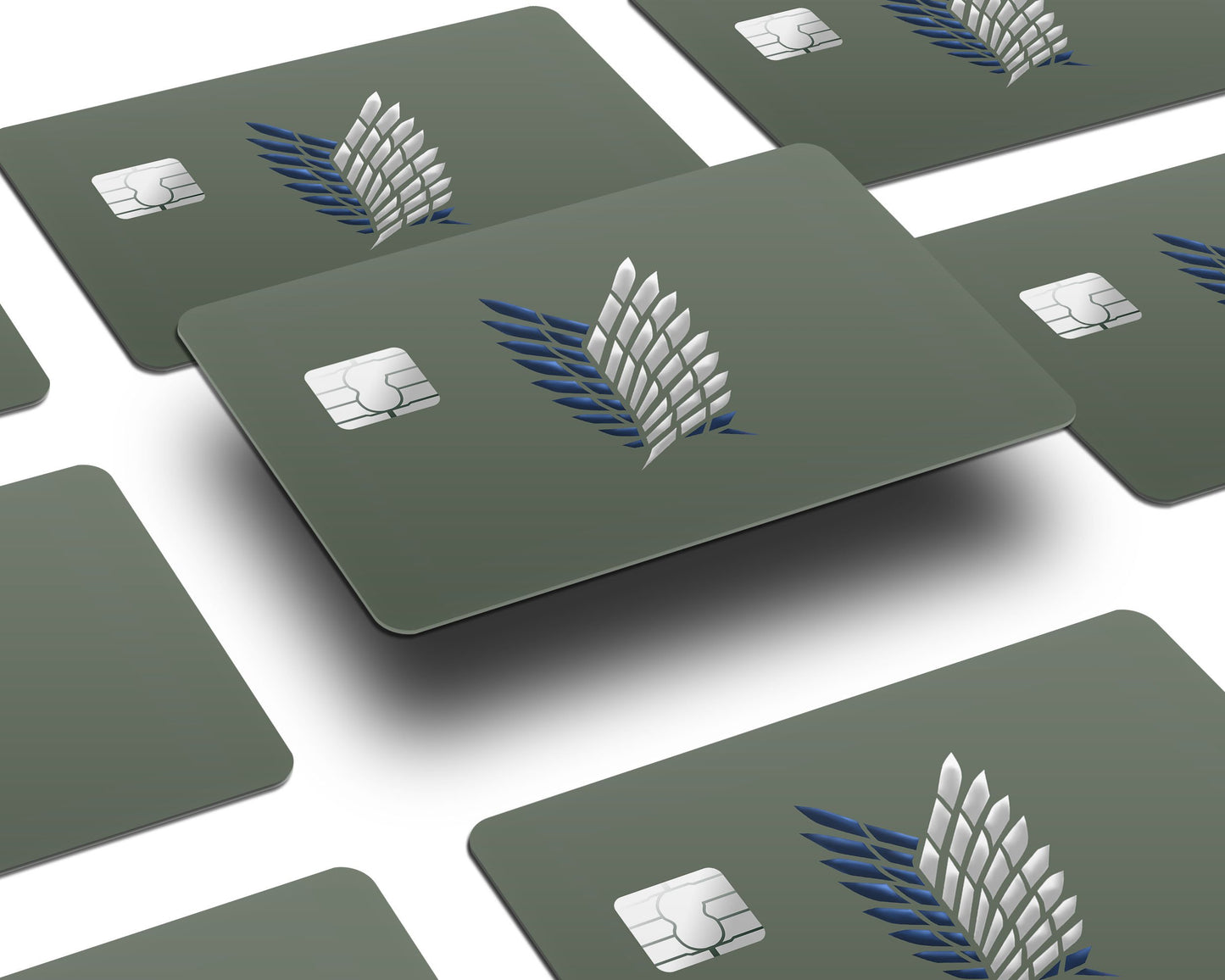 AnimeTown Credit Card Attack on Titan Survey Corps Green Minimalistic Half Skins - Anime Attack on Titan Skin