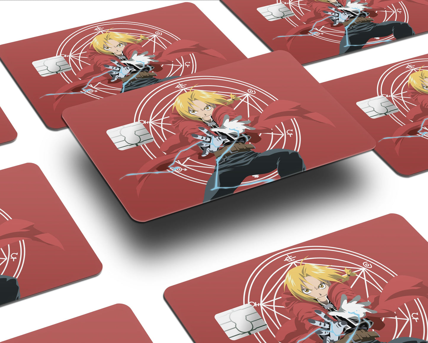 Anime Town Creations Credit Card Full Metal Alchemist Edward Red Half Skins - Anime Full Metal Alchemist Skin