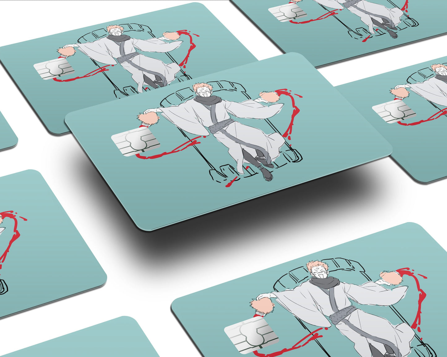 Anime Town Creations Credit Card Jujutsu Kaisen Sukuna Minimalist Half Skins - Anime Jujutsu Kaisen Skin