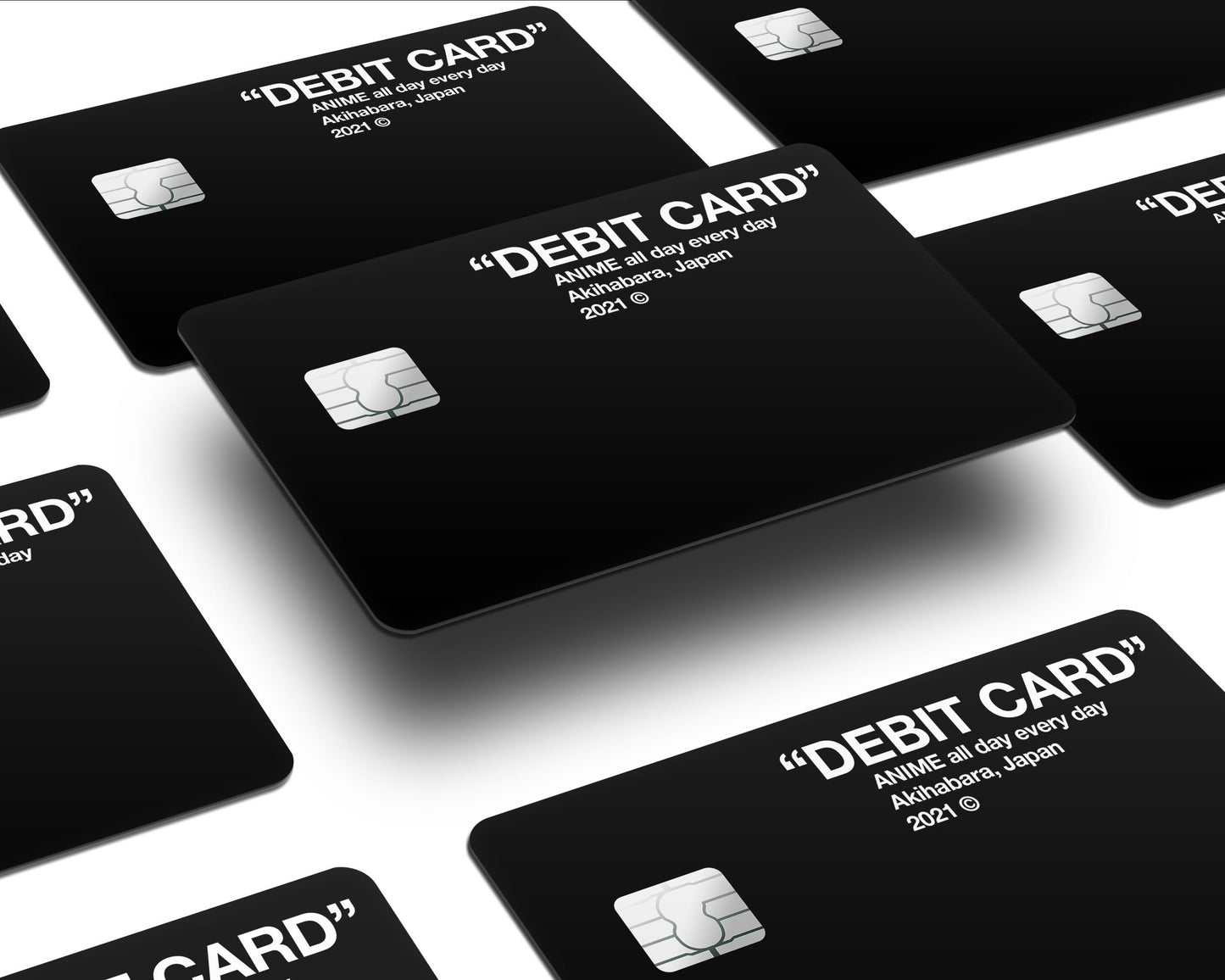 Anime Town Creations Credit Card Off-White Inspired "Debit" Card - Anime All Day Everyday Half Skins - Anime Quotes Skin