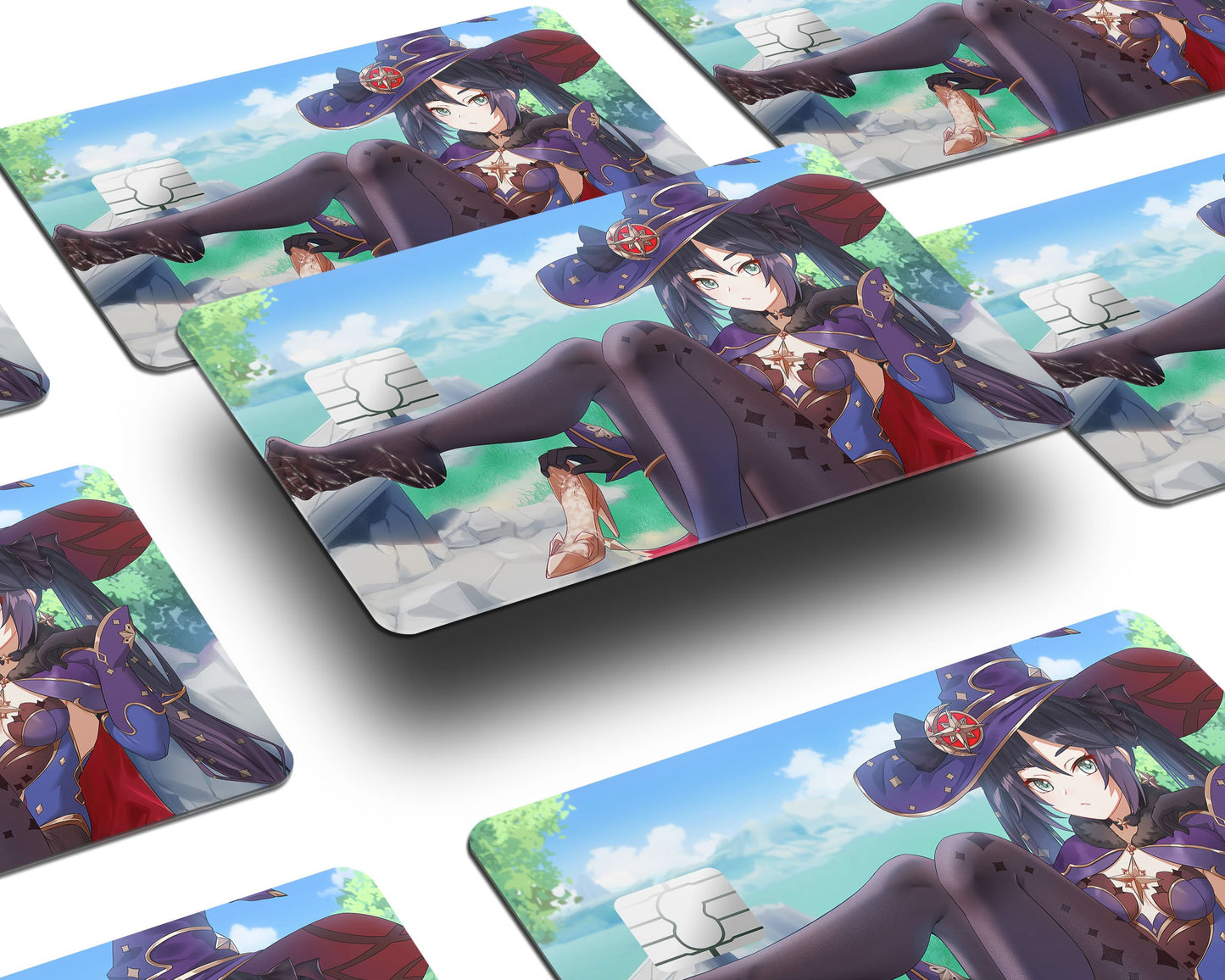 Anime Town Creations Credit Card Genshin Impact Mona Half Skins - Anime Genshin Impact Skin