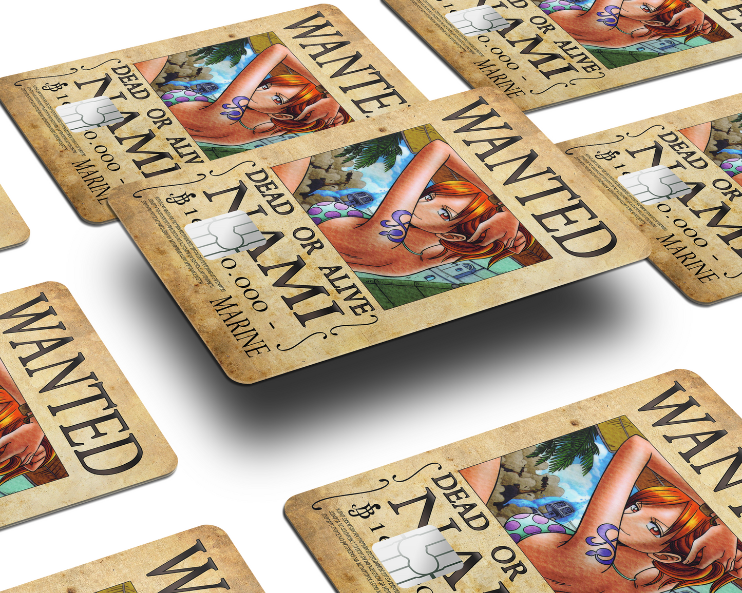 Anime Town Creations Credit Card One Piece Nami Wanted Poster Half Skins - Anime One Piece Skin