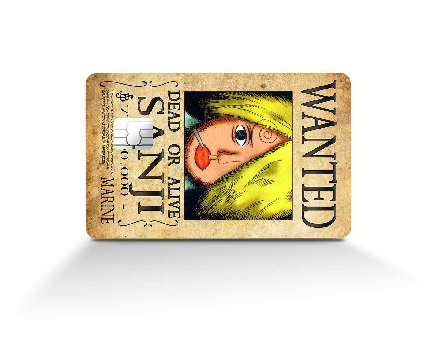 Anime Town Creations Credit Card One Piece Sanji Wanted Poster Full Skins - Anime One Piece Skin
