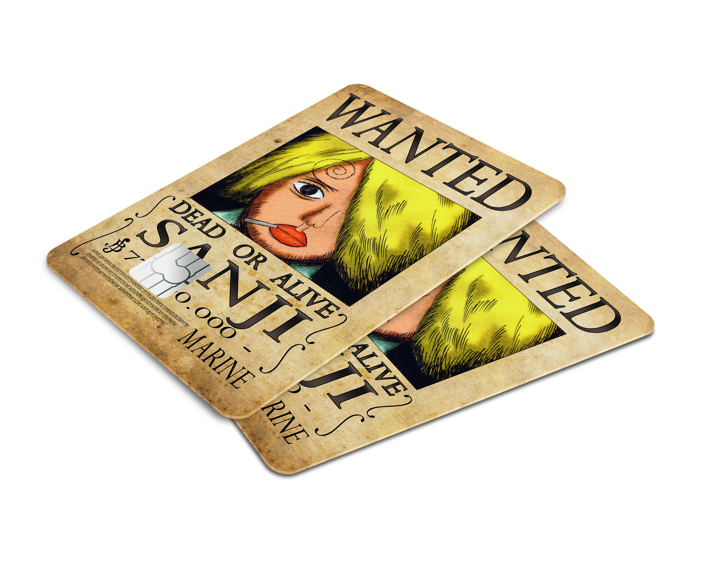 Anime Town Creations Credit Card One Piece Sanji Wanted Poster Window Skins - Anime One Piece Skin