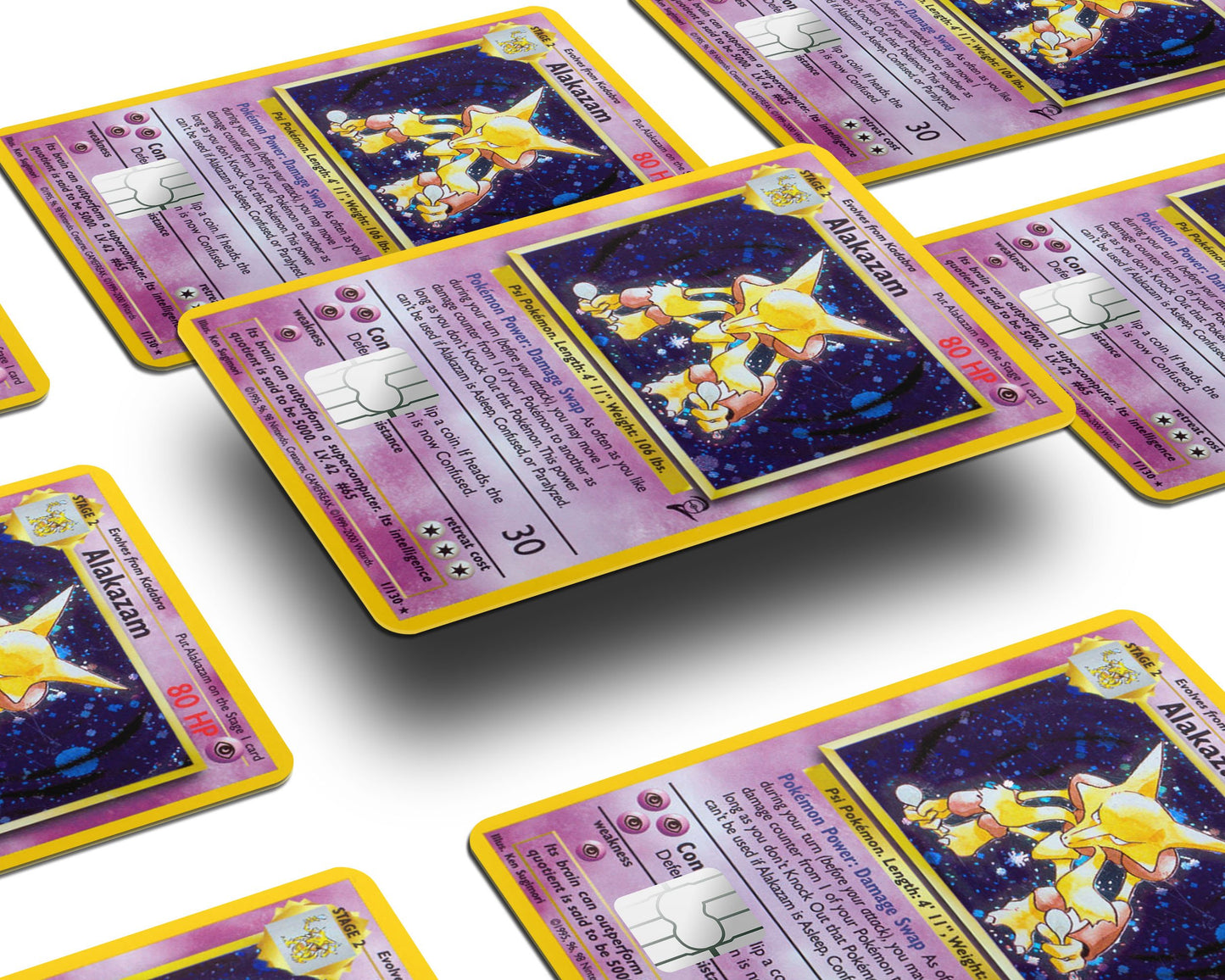 Anime Town Creations Credit Card Alakazam Pokemon Card Half Skins - Anime Pokemon Skin