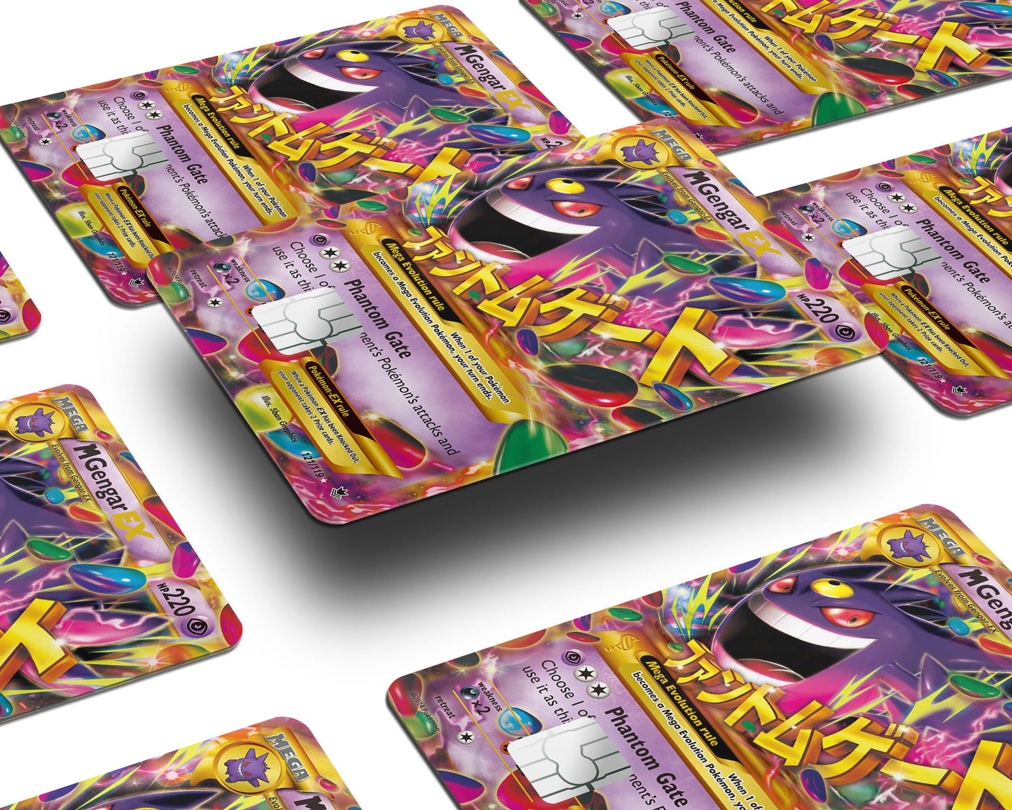 Anime Town Creations Credit Card Mega Gengar Pokemon Card Half Skins - Anime Pokemon Skin