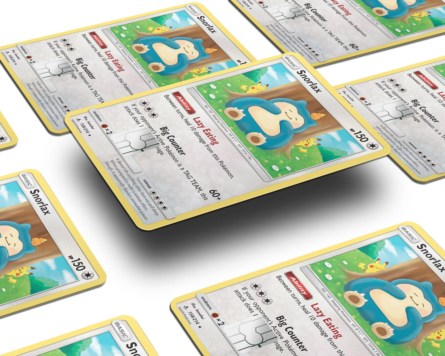 Anime Town Creations Credit Card Lazy Snorlax Pokemon Half Skins - Anime Pokemon Credit Card Skin