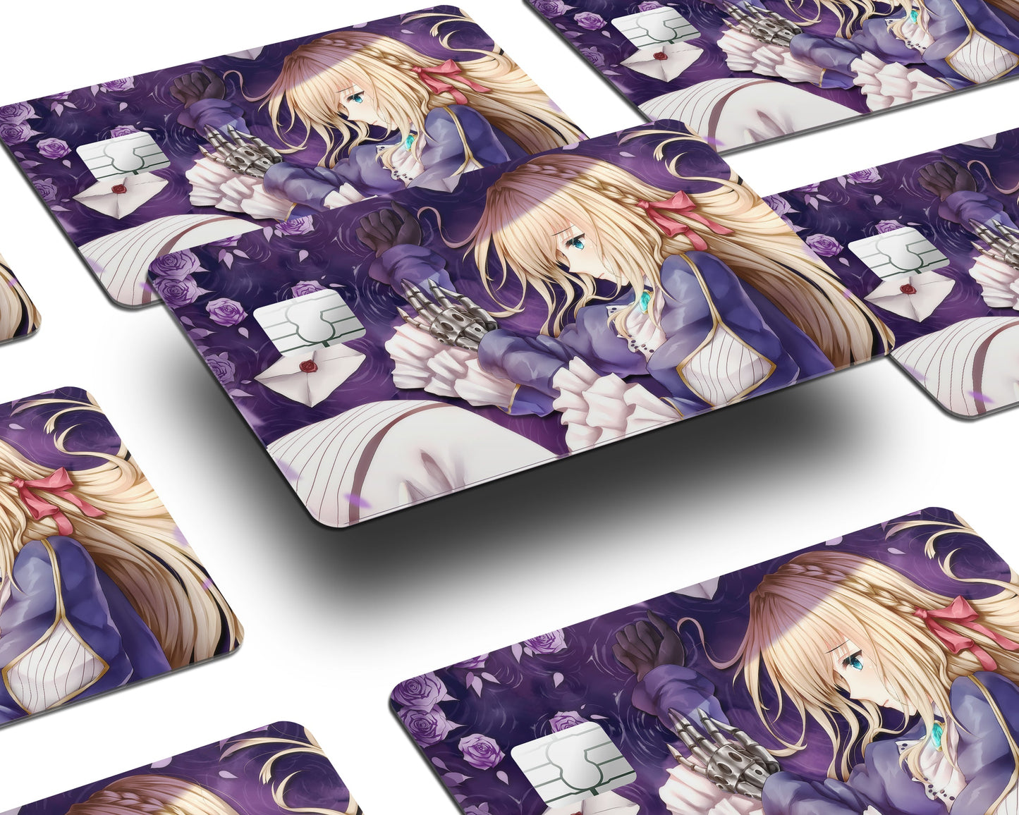 Anime Town Creations Credit Card Violet Evergarden Half Skins - Anime Violet Evergarden Credit Card Skin