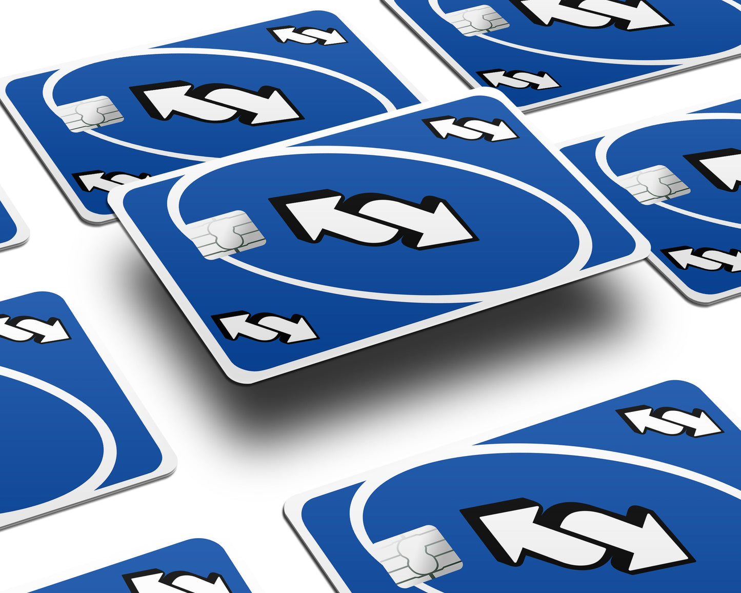 Anime Town Creations Credit Card Uno Reverse Blue Half Skins - Anime Quote Credit Card Skin