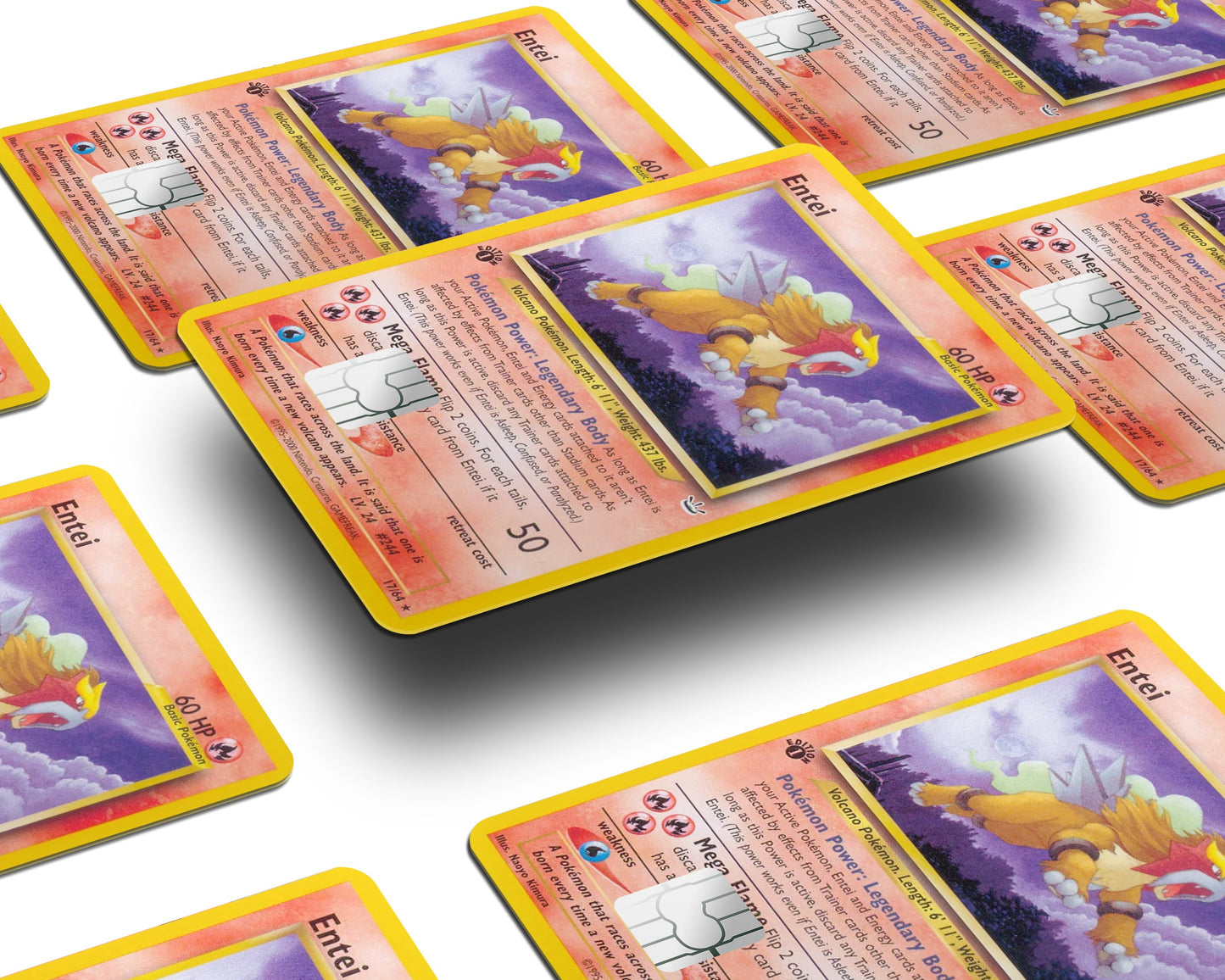 Anime Town Creations Credit Card Entei Pokemon Card Half Skins - Anime Pokemon Credit Card Skin