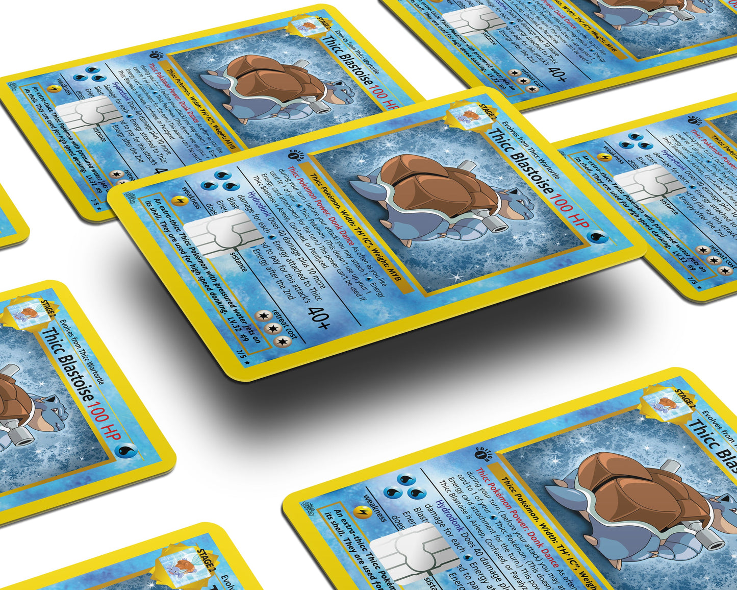 Anime Town Creations Credit Card Thicc Blaistoise Pokemon Card Half Skins - Anime Pokemon Credit Card Skin