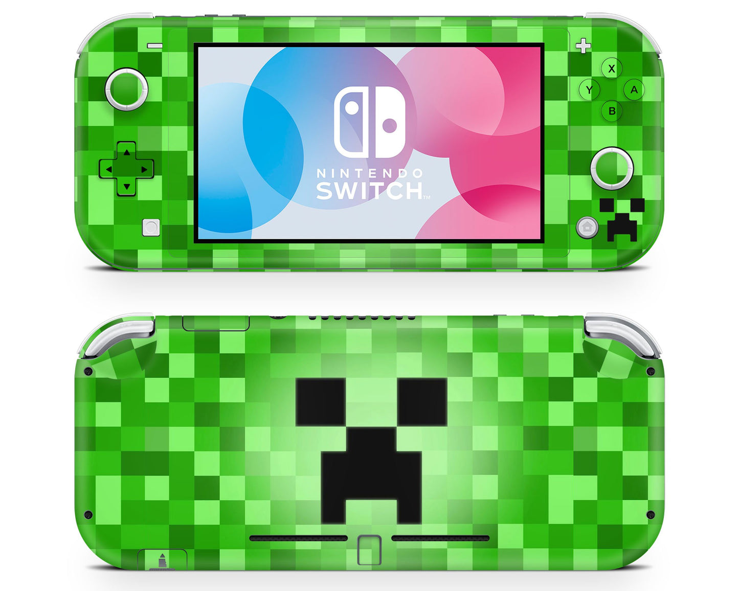 Anime Town Creations Nintendo Switch Lite Minecraft Creeper Face Vinyl only Skins - Anime Minecraft Skin