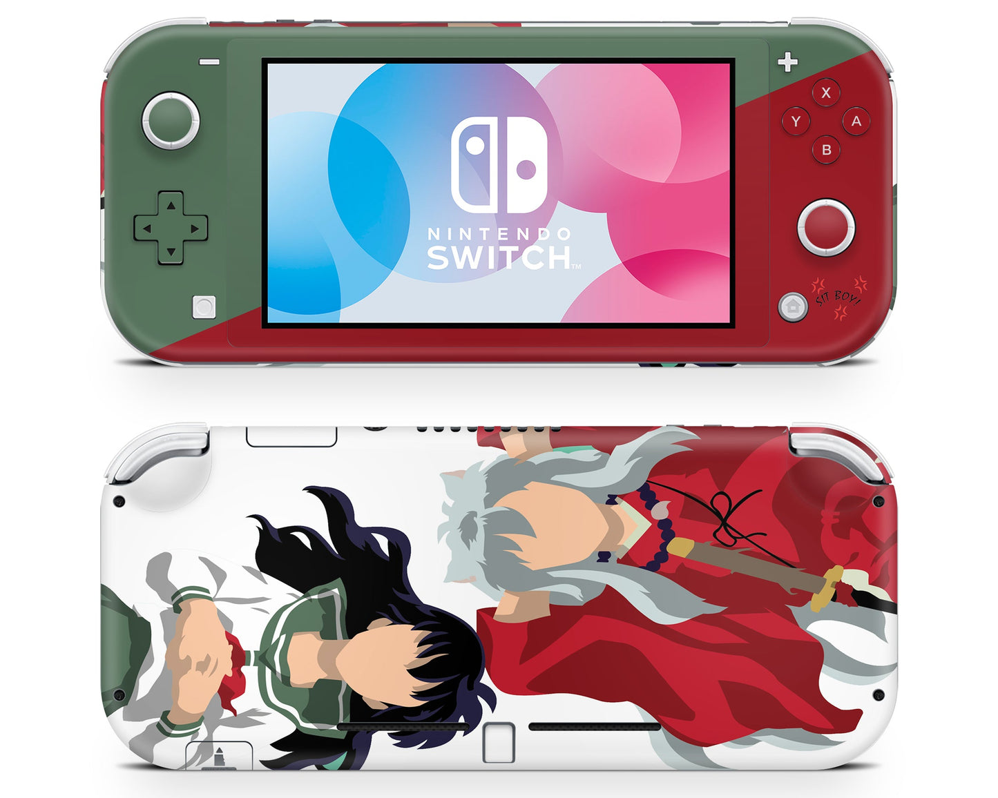 Anime Town Creations Nintendo Switch Lite Inuyasha & Kagome Higurashi Vinyl only Skins - Anime Switch Lite Skin