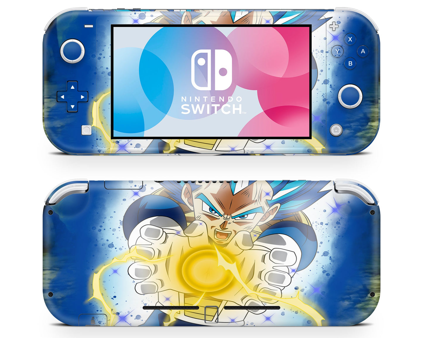 Anime Town Creations Nintendo Switch Lite Dragon Ball Vegeta Blue Vinyl only Skins - Anime Dragon Ball Switch Lite Skin
