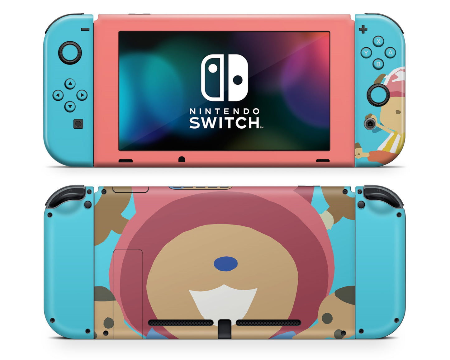 Nintendo Nintendo Switch Cute Chopper One Piece Blue Vinyl +Tempered Glass Skin Sticker - Anime Vinyl