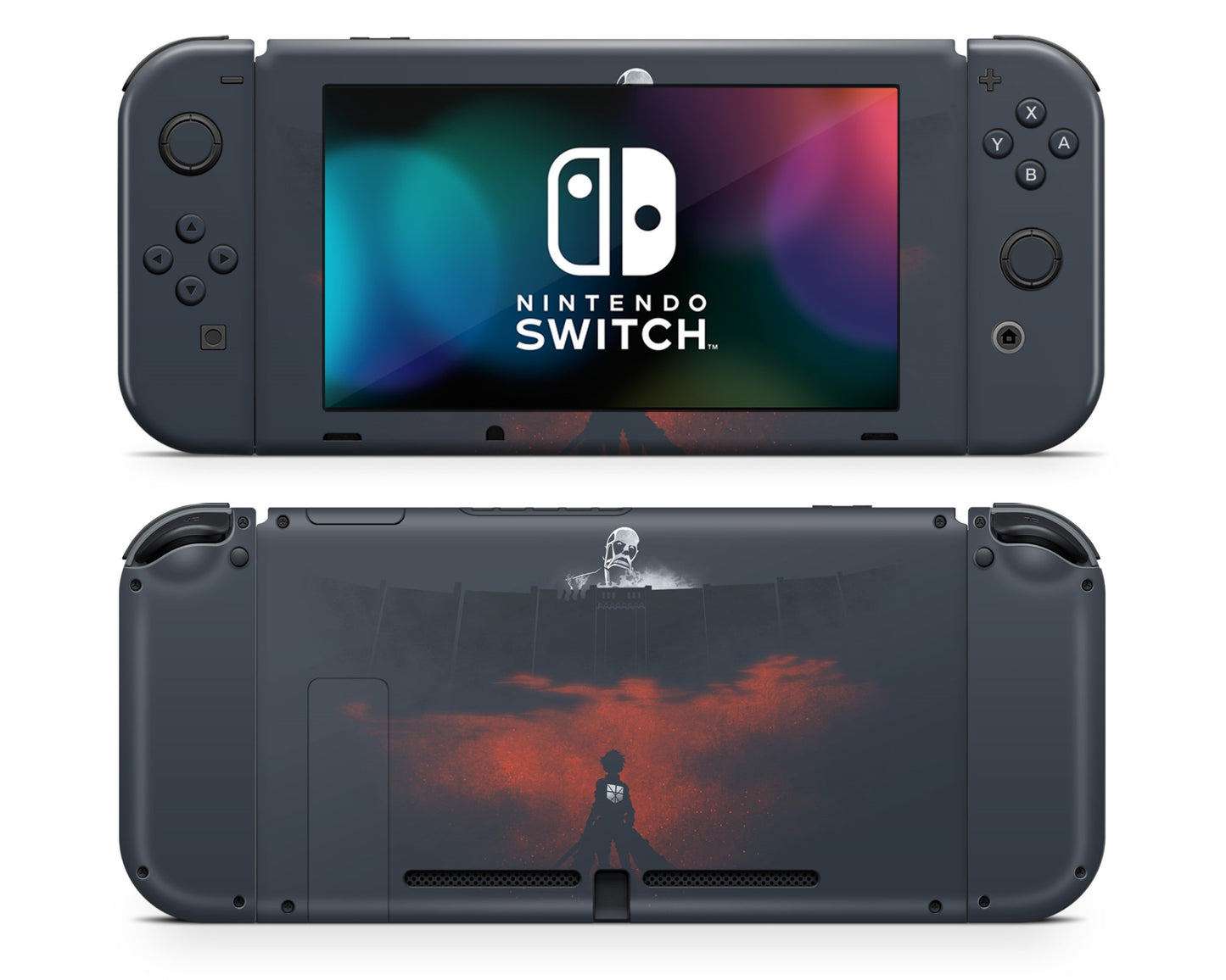 Nintendo Nintendo Switch Attack on Titan Wall Vinyl +Tempered Glass Skin Sticker - Anime Vinyl