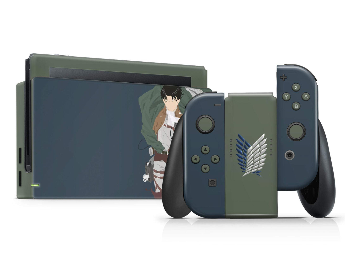 Nintendo Nintendo Switch Attack on Titan Levi Ackerman Minimalist Vinyl +Tempered Glass Skins - Anime Attack on Titan Skin
