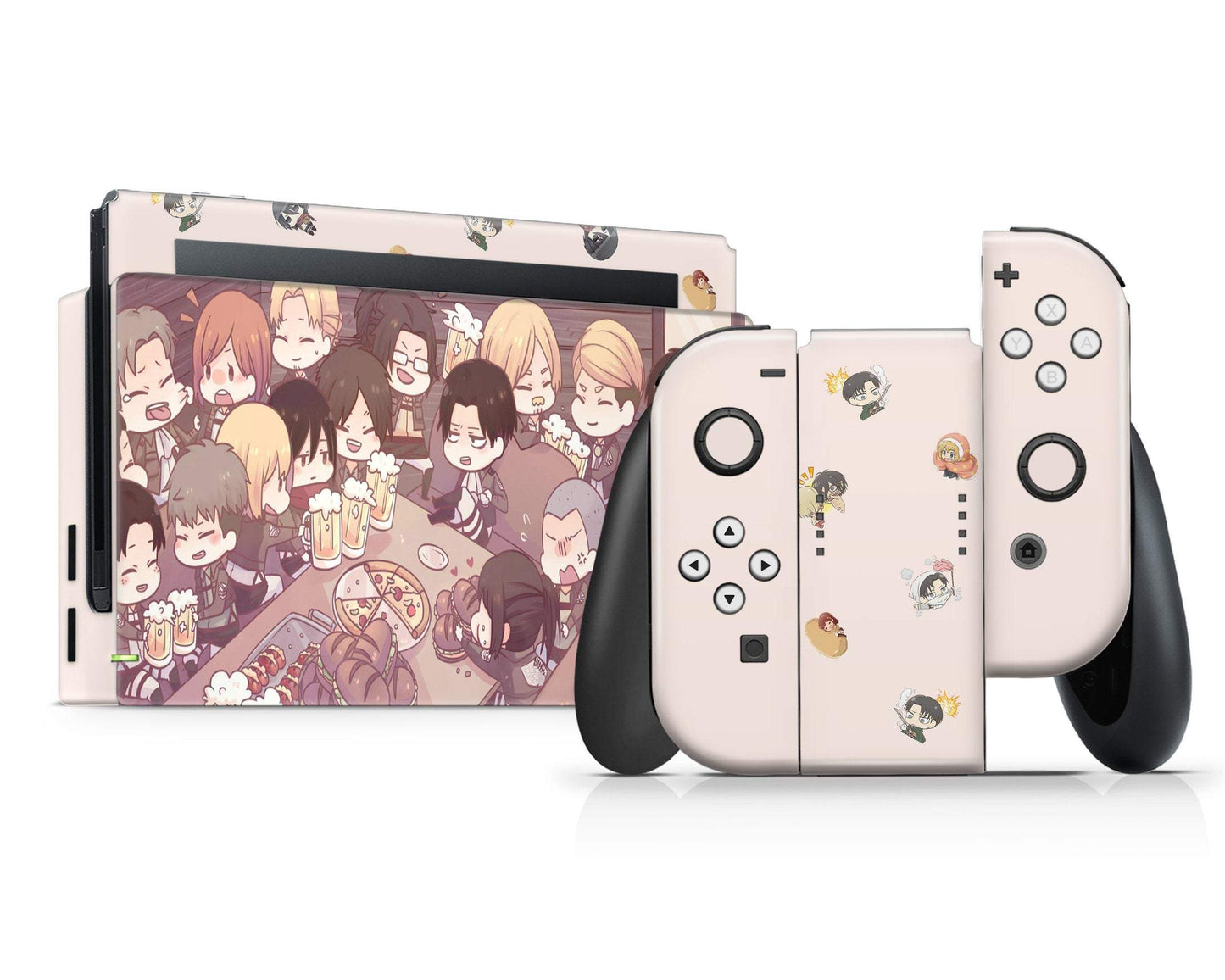 Nintendo Nintendo Switch Cute Attack On Titan Chibi Vinyl +Tempered Glass Skins - Anime Attack on Titan Skin