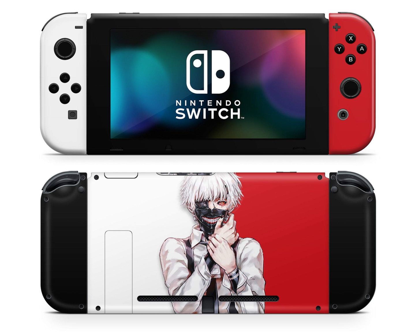 Nintendo Nintendo Switch Tokyo Ghoul Ken Kaneki Red Vinyl +Tempered Glass Skins - Anime Tokyo Ghoul Skin