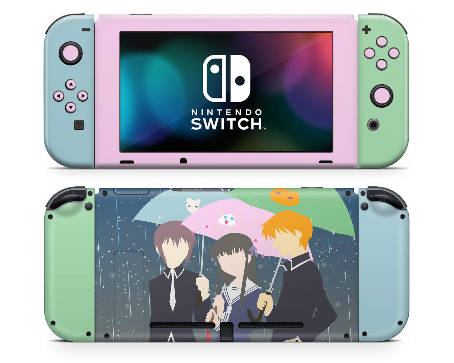 Anime Town Creations Nintendo Switch Fruits Basket Vinyl +Tempered Glass Skins - Anime Fruits Basket Skin