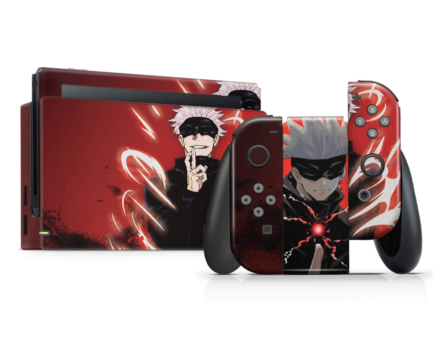 Anime Town Creations Nintendo Switch Satoru Gojo Red Vinyl +Tempered Glass Skins - Anime Jujutsu Kaisen Skin