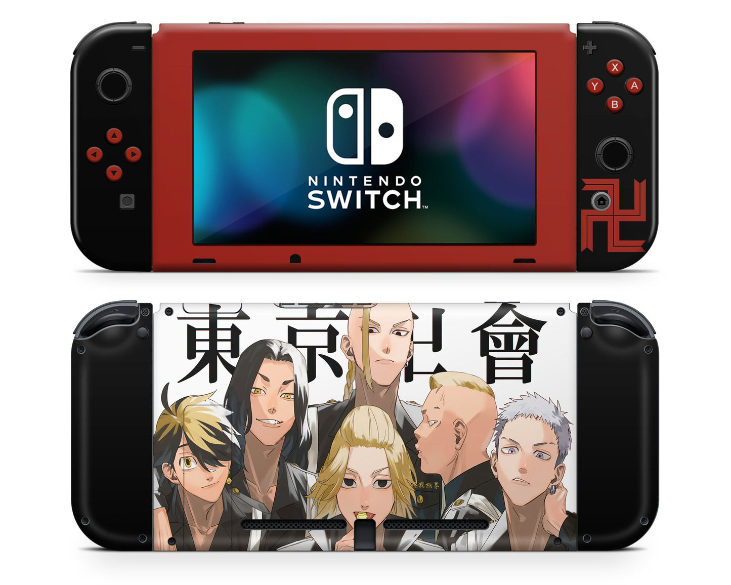 Anime Town Creations Nintendo Switch Tokyo Revengers Vinyl +Tempered Glass Skins - Anime Skin