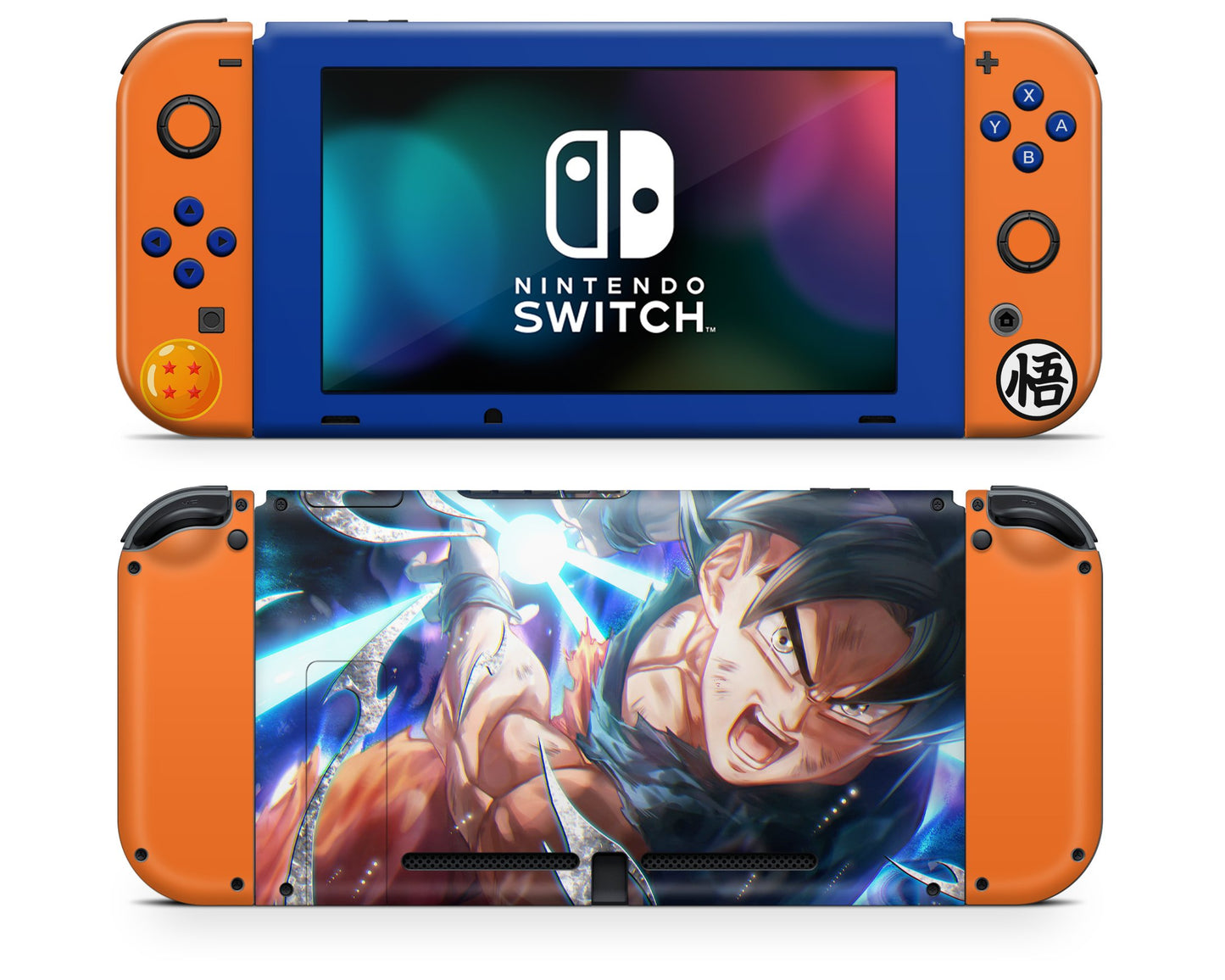 Anime Town Creations Nintendo Switch Goku Kamehameha Vinyl only Skins - Anime Dragon Ball Switch Skin