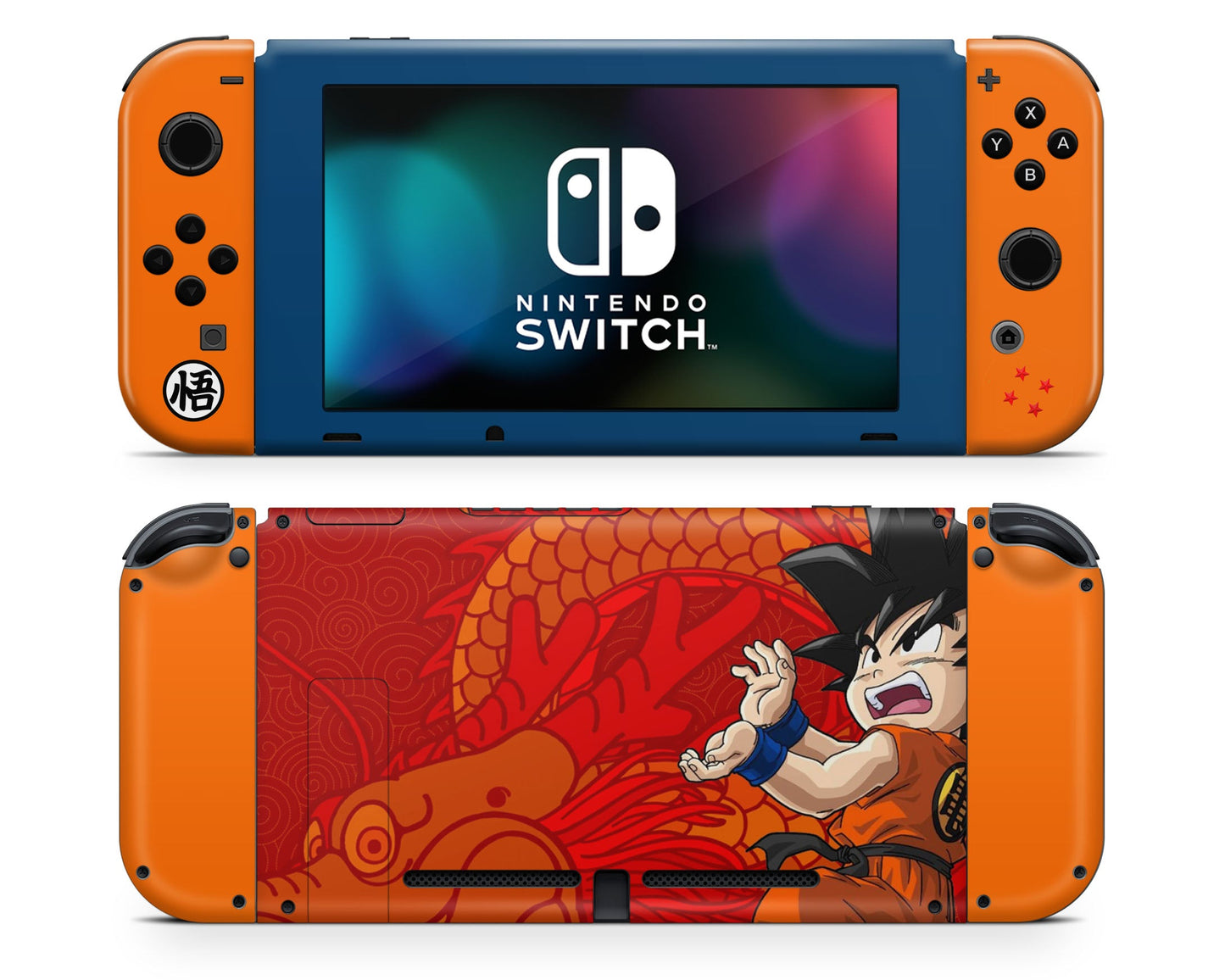 Anime Town Creations Nintendo Switch Dragon Ball Z Kid Goku Vinyl +Tempered Glass Skins - Anime Dragon Ball Switch Skin