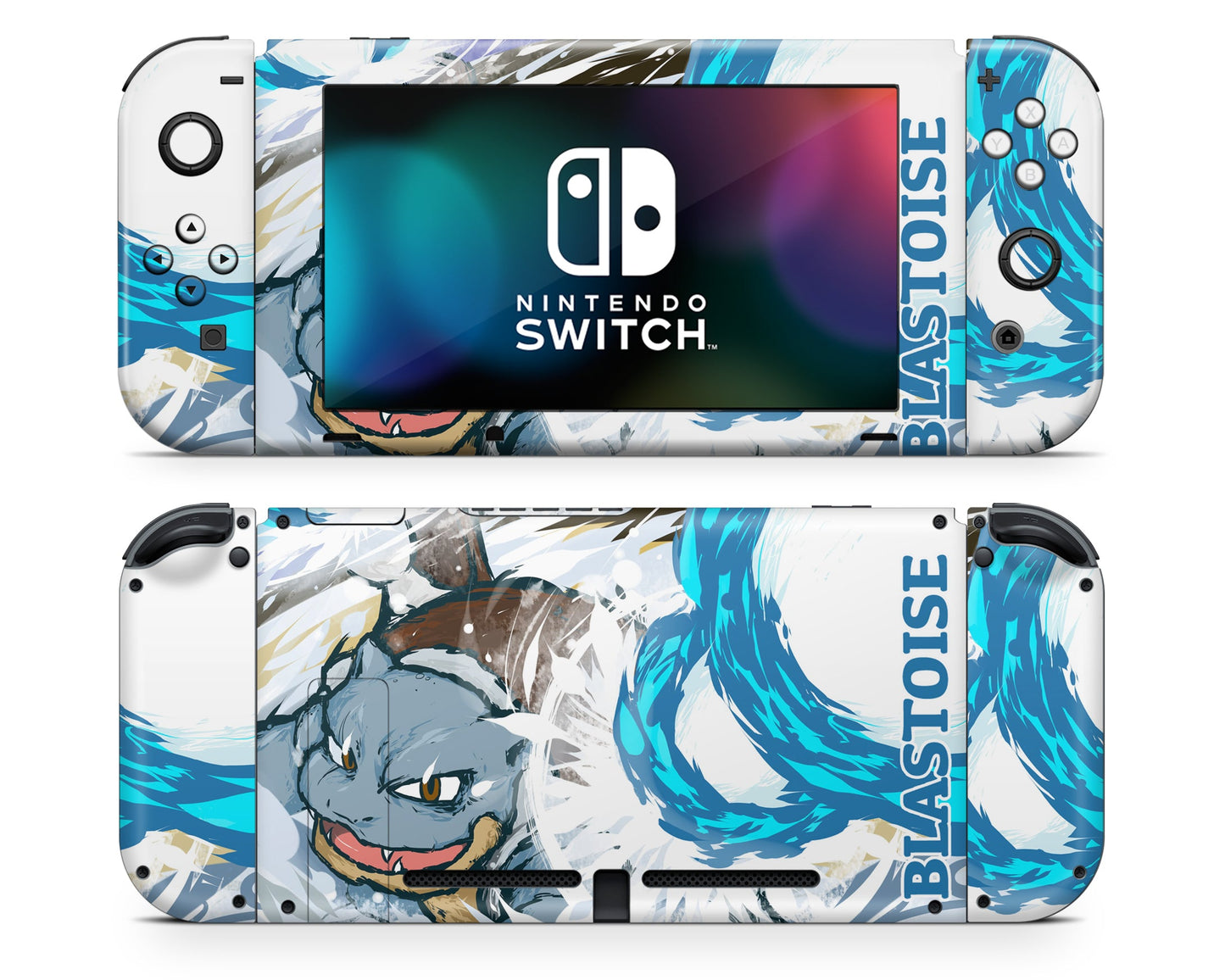 Anime Town Creations Nintendo Switch Pokemon Blastoise Vinyl +Tempered Glass Skins - Anime Pokemon Switch Skin